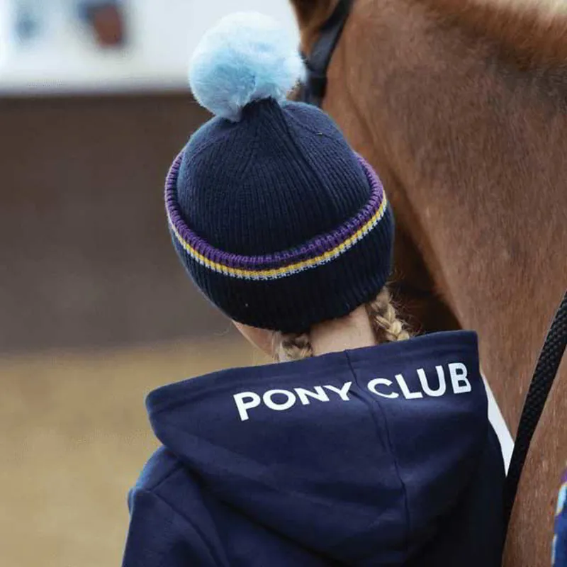 Equetech Pony Club Knit Pom Hat-Navy-3