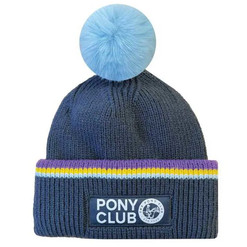 Equetech Pony Club Knit Pom Hat-Navy