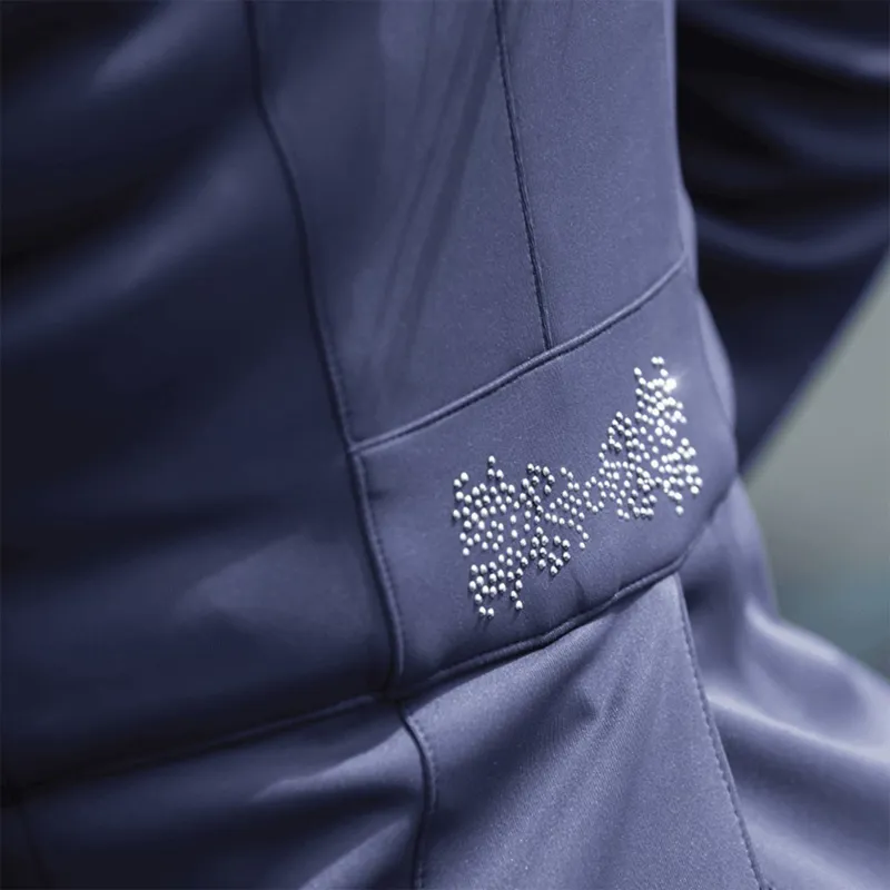 Equetech Premiere Crystal Ladies Dressage Tails - Navy/Silver-3