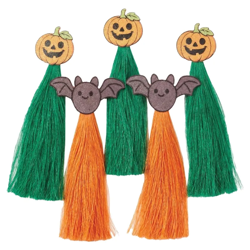 Equetech Halloween Mane Tassel 5 Pack - Pumpkin and Bats
