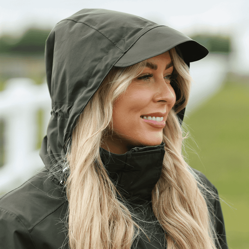 Equetech Utopia Luxe Womens Long Waterproof Riding Coat - Alpine Green-2