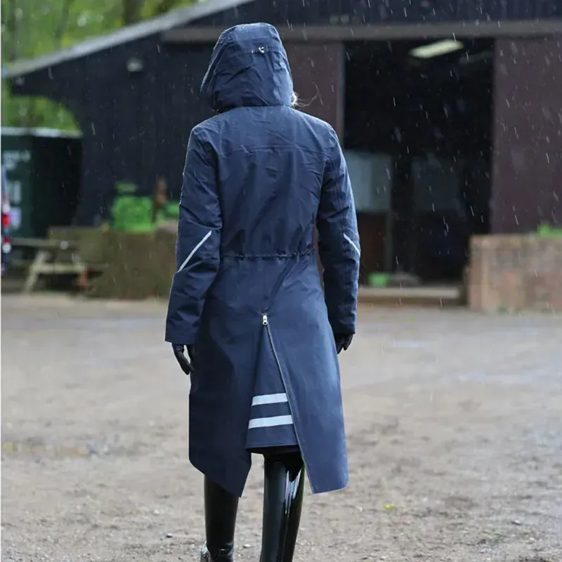 Equetech Utopia Luxe Women's Long Waterproof Riding Coat - Navy-1