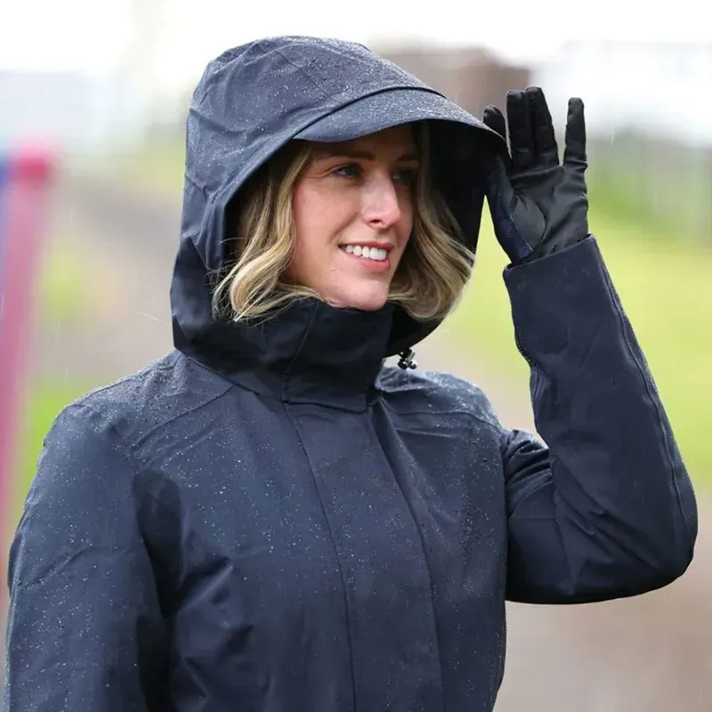 Equetech Utopia Luxe Women's Long Waterproof Riding Coat - Navy-2