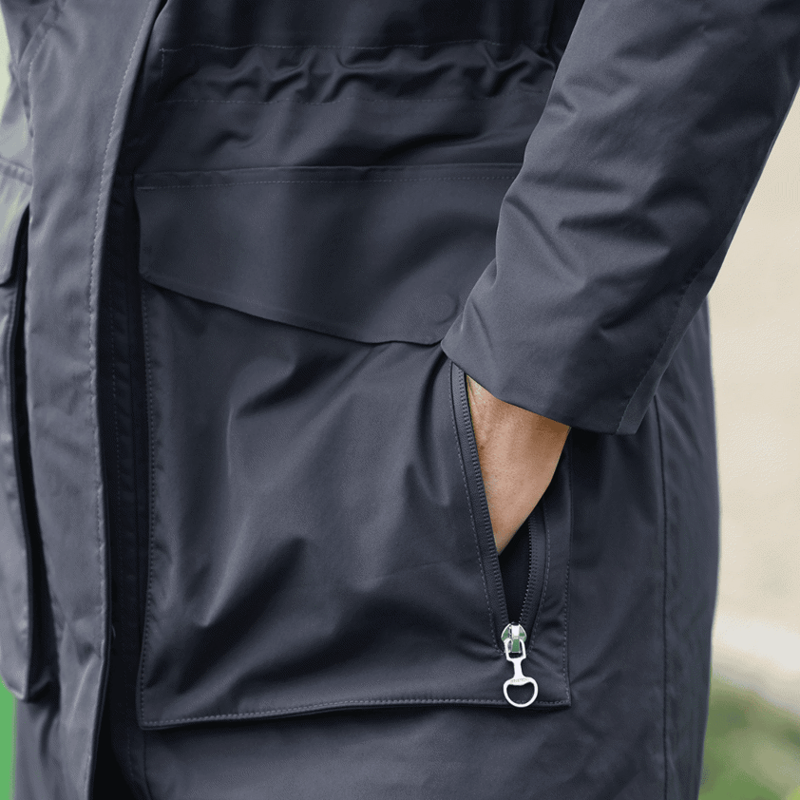 Equetech Utopia Luxe Women's Long Waterproof Riding Coat - Navy-4