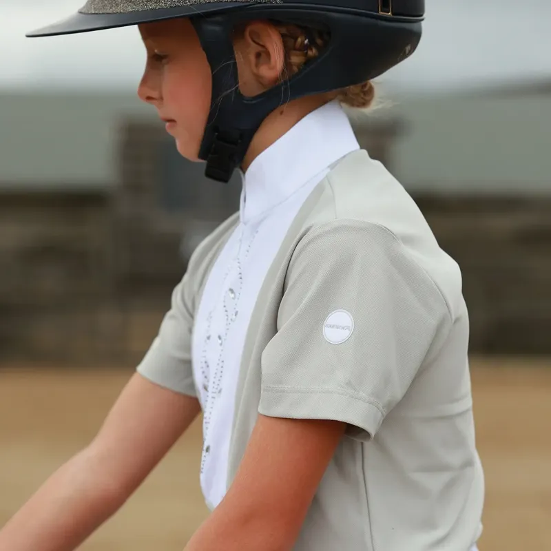 Equetech Virginia Junior Girls Show Shirt - Gray-2