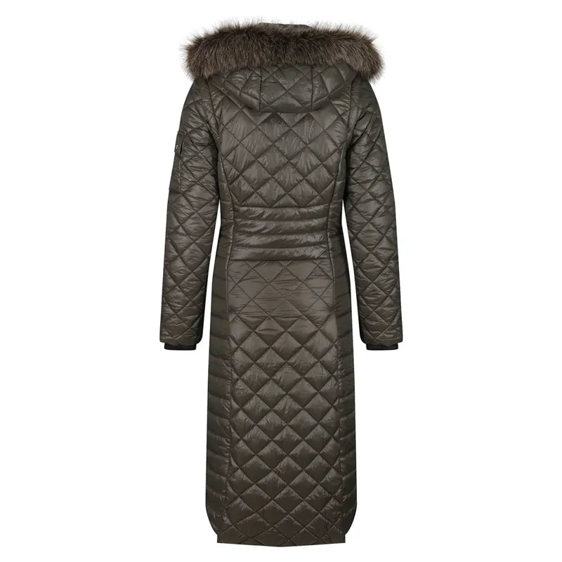 Equetech 2-in-1 Quilted Womens Long-Line Jacket/Vest - Khaki-2