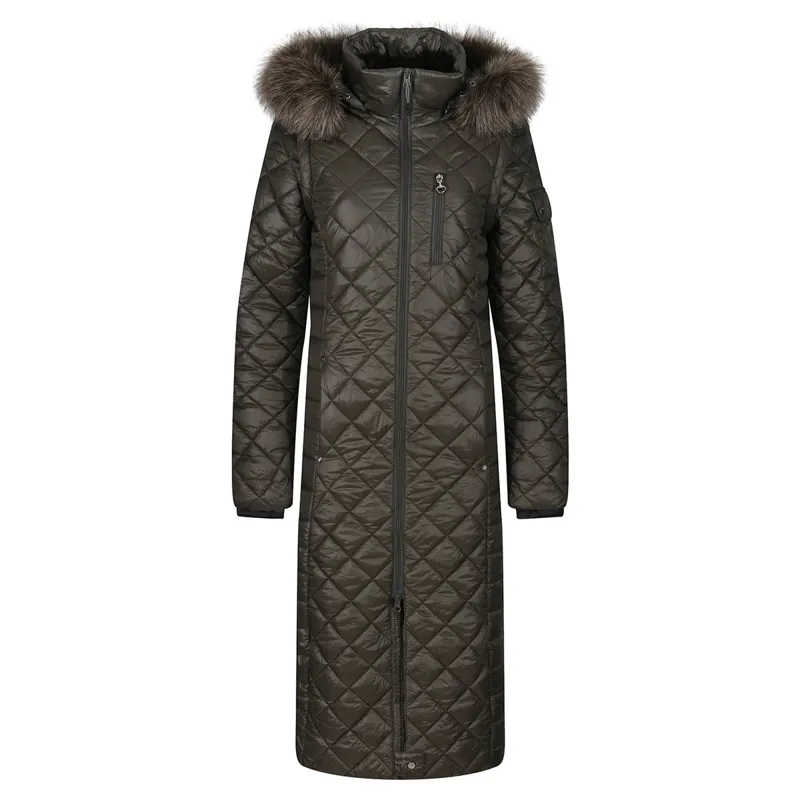 Equetech 2-in-1 Quilted Womens Long-Line Jacket/Vest - Khaki