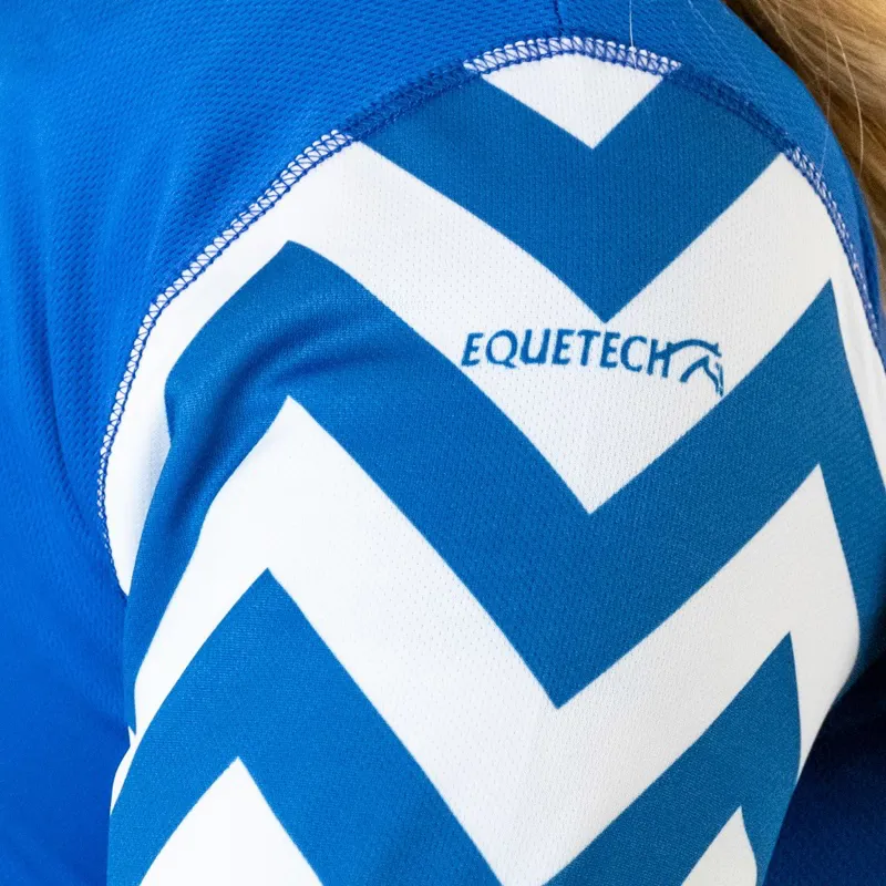 Equetech Airflow Women's Cross Country Top - Royal/White Chevrons-2