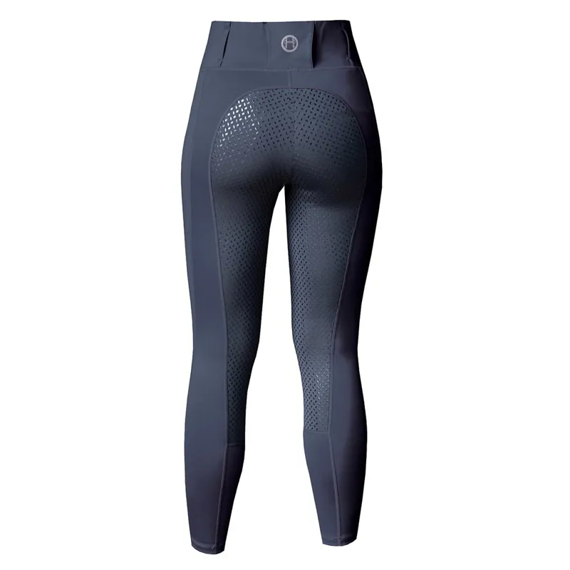 Equetech Performance Aqua-Shield Full Grip Womens Riding Tights - Navy-1