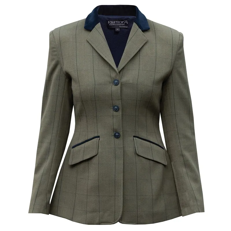 Equetech Bellingham Deluxe Stretch Women's Tweed Show Coat - Green