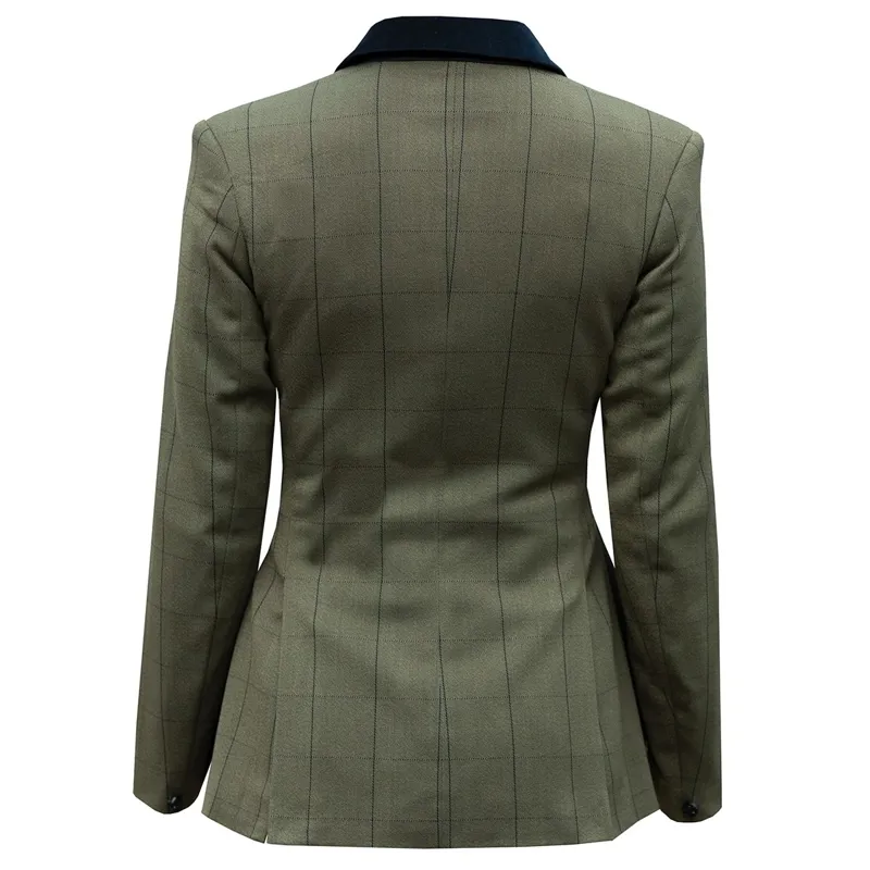 Equetech Bellingham Deluxe Stretch Women's Tweed Show Coat - Green-1