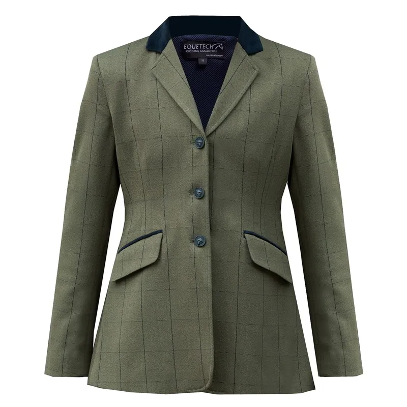 Equetech Bellingham Junior Tweed Show Coat - Green