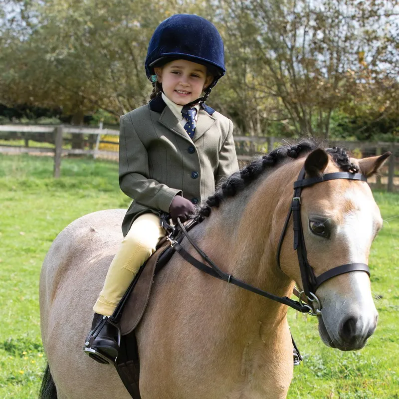 Equetech Bellingham Junior Tweed Show Coat - Green-2
