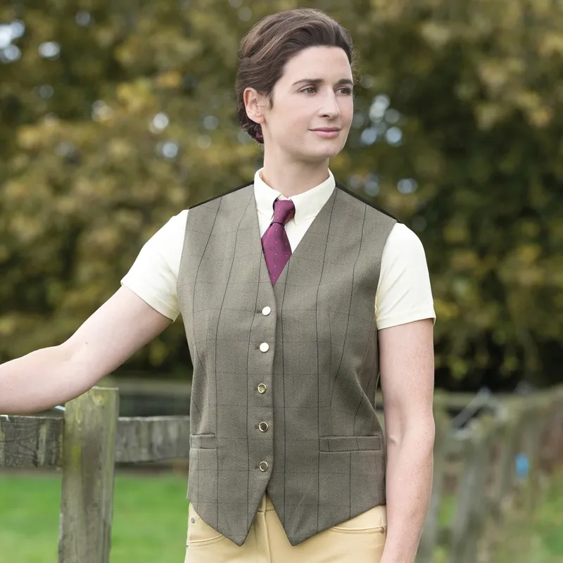 Equetech Bellingham Deluxe Tweed Show Vest - Green-1