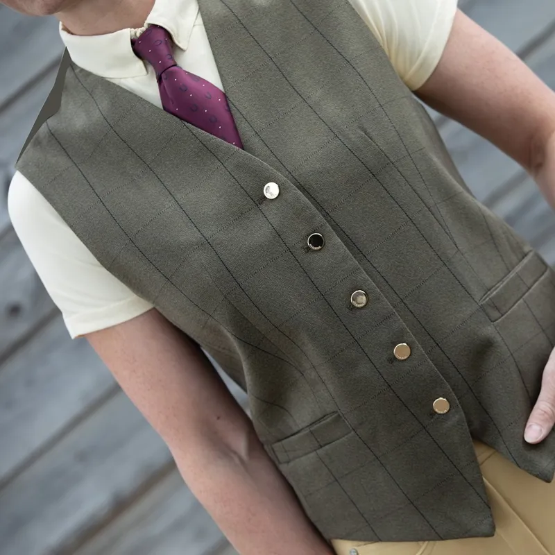 Equetech Bellingham Deluxe Tweed Show Vest - Green-2