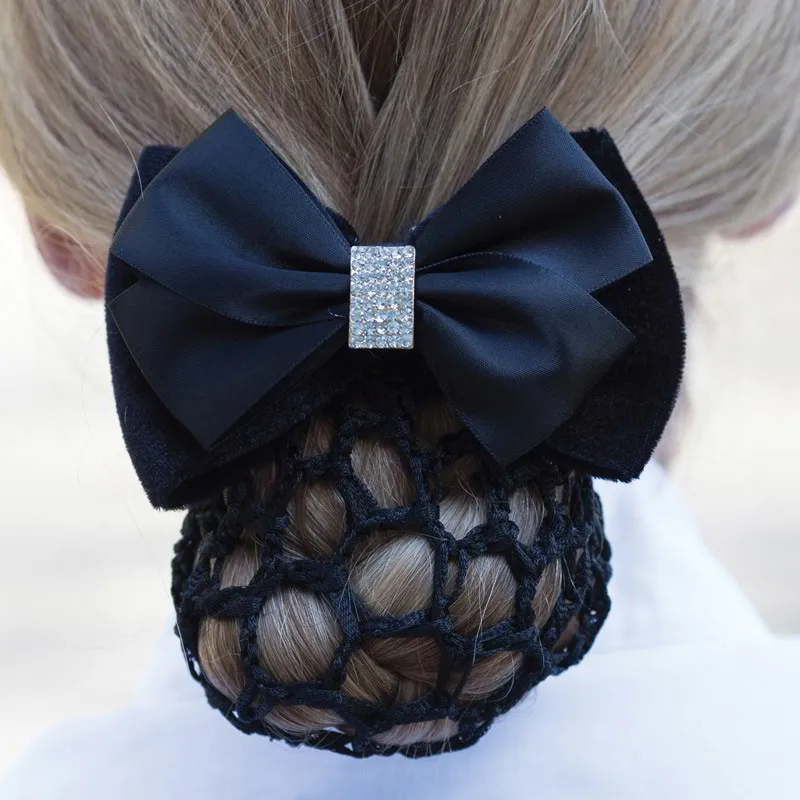Equetech Crystal Dressage Bow and Hairnet - Navy-1