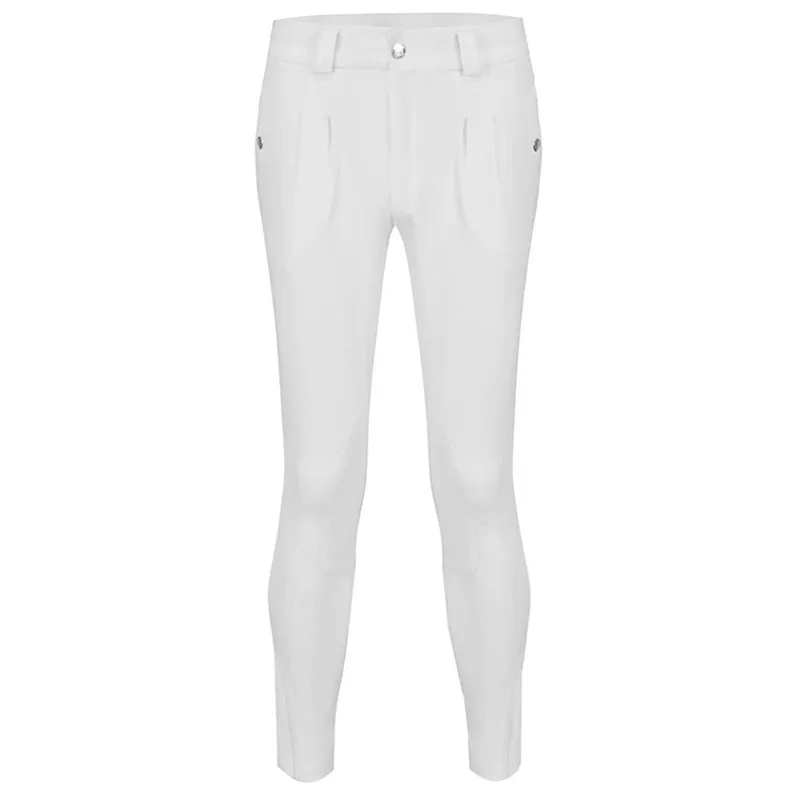 Equetech Sport Knee Grip Junior Boys Competition Breeches - White