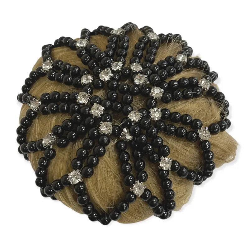Equetech Beaded Bun Cover - Black-1