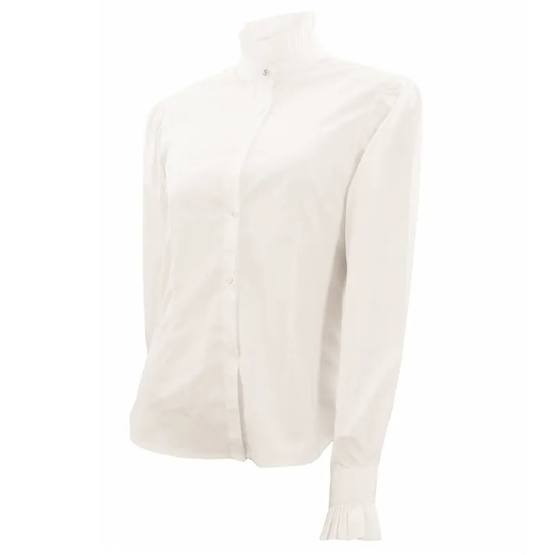 Equetech Frilly Ladies Long Sleeve Show Shirt - Ivory