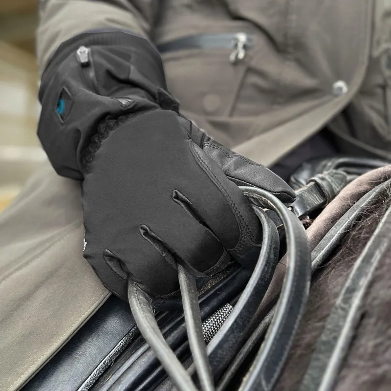 Equetech Inferno Winter Heated Riding Gloves - Black-1