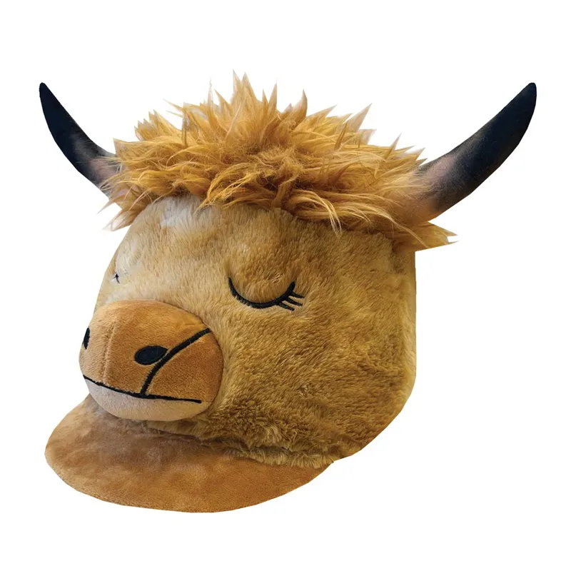Equetech Animal Helmet Cover - Heather Highland Cow