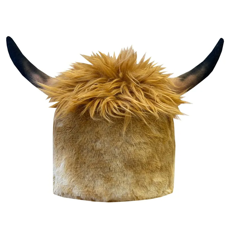 Equetech Animal Helmet Cover - Heather Highland Cow-2