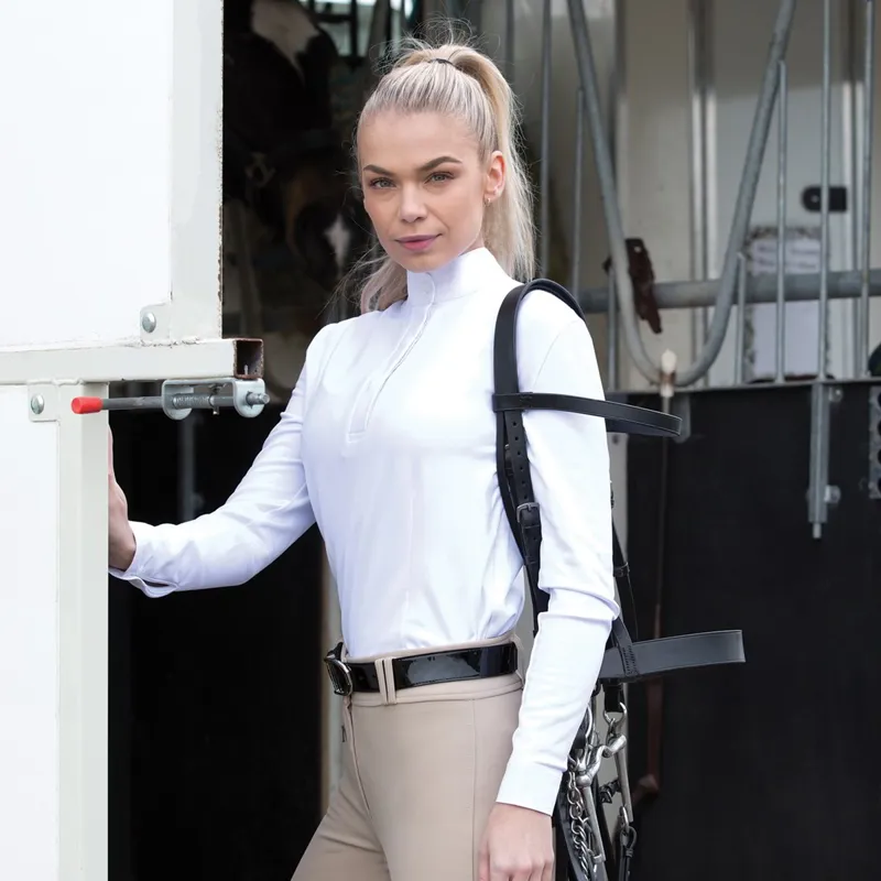Equetech Thermal Cosy Womens Stock Show Shirt - White-2