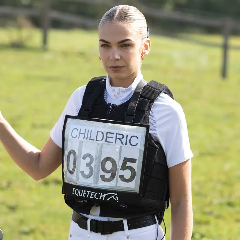 Equetech One Size Eventing Cross Country Number Bib in Black