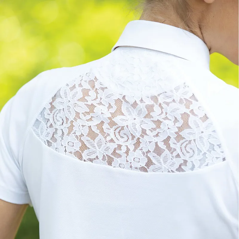 Equetech Parade Lace Back Ladies Show Shirt - White-3