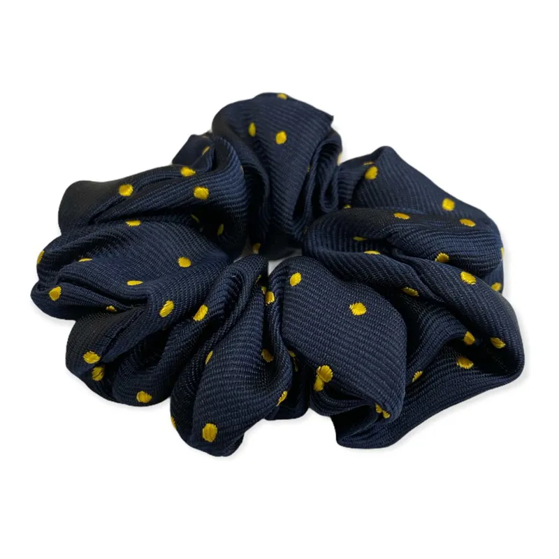Equetech Polka Dot Show Scrunchie - Navy/Gold