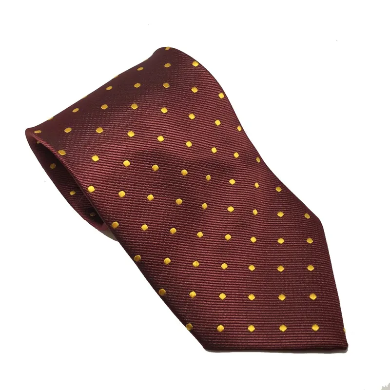 Equetech Polka Dot Adult Show Tie - Burgundy/Canary Gold