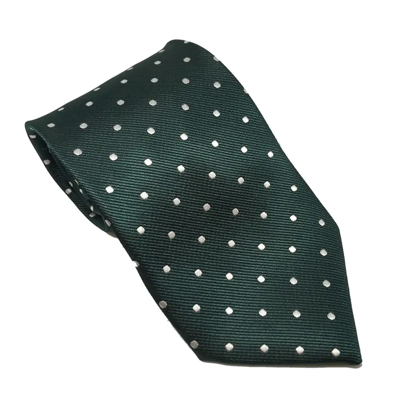Equetech Polka Dot Junior Stock Tie - Bottle Green/White