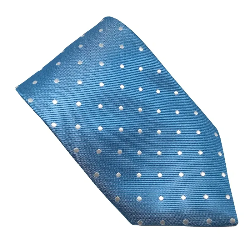Equetech Polka Dot Junior Show Tie - Light Blue/White