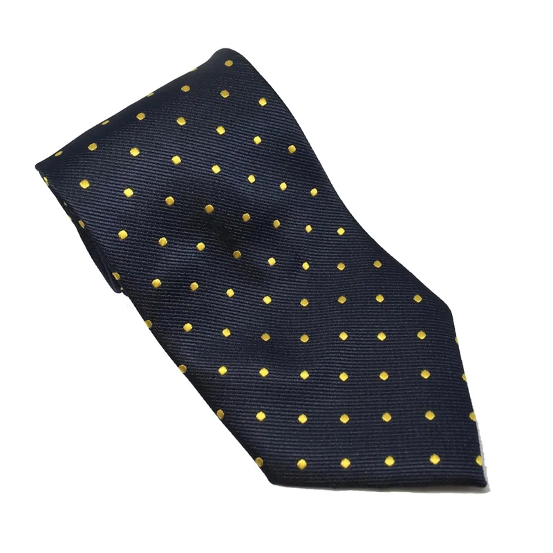 Equetech Polka Dot Adult Show Tie - Navy/Gold
