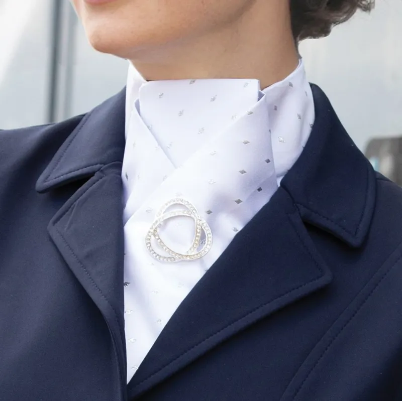 Equetech Ready Tied Stock Tie - Diamond/White-1