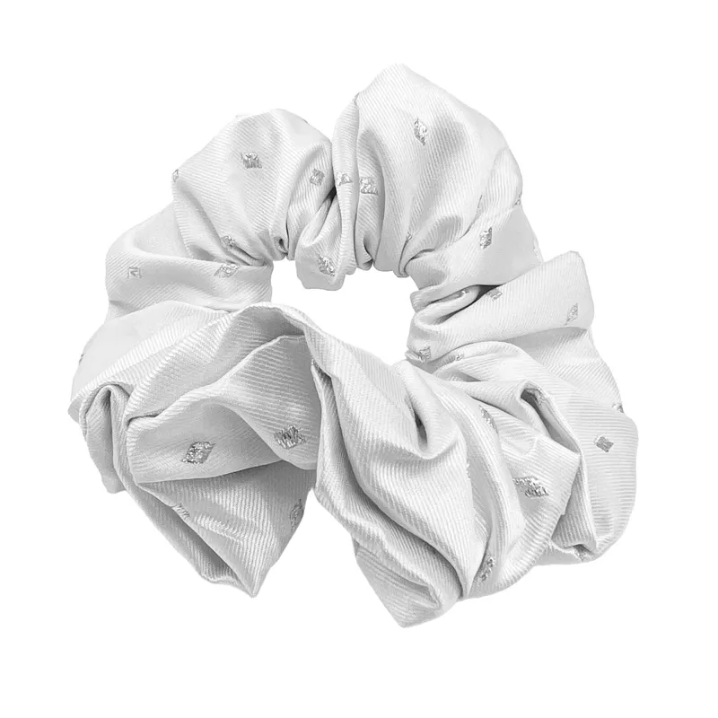 Equetech Diamond Scrunchie - White/Silver