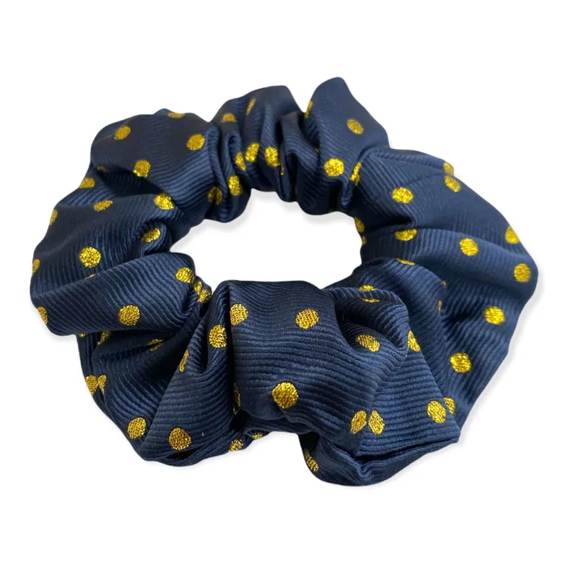 Equetech Polka Dot Show Scrunchie - Navy/Gold-1