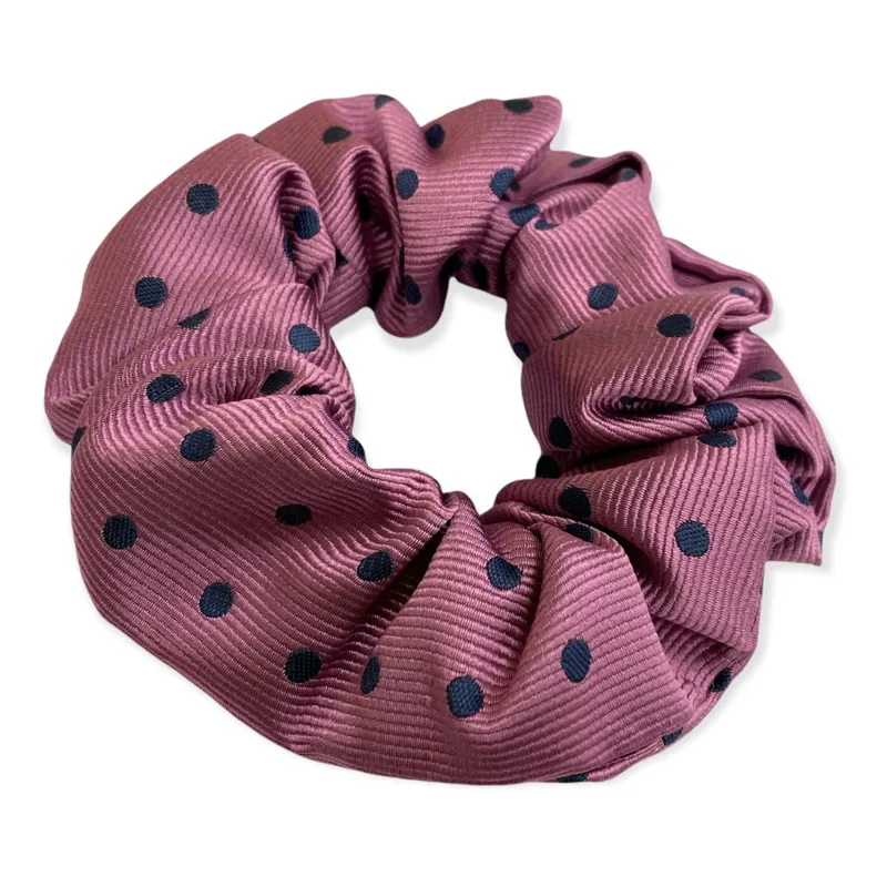 Equetech Polka Dot Show Scrunchie - Rose/Navy-1