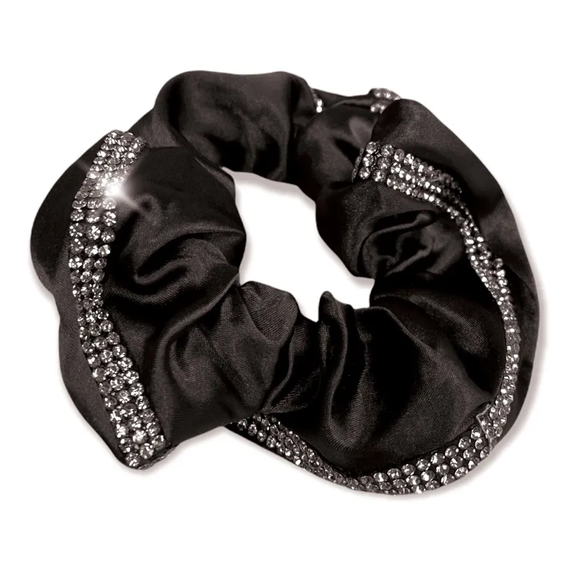 Equetech Satin Deluxe Hair Scrunchie - Black-1