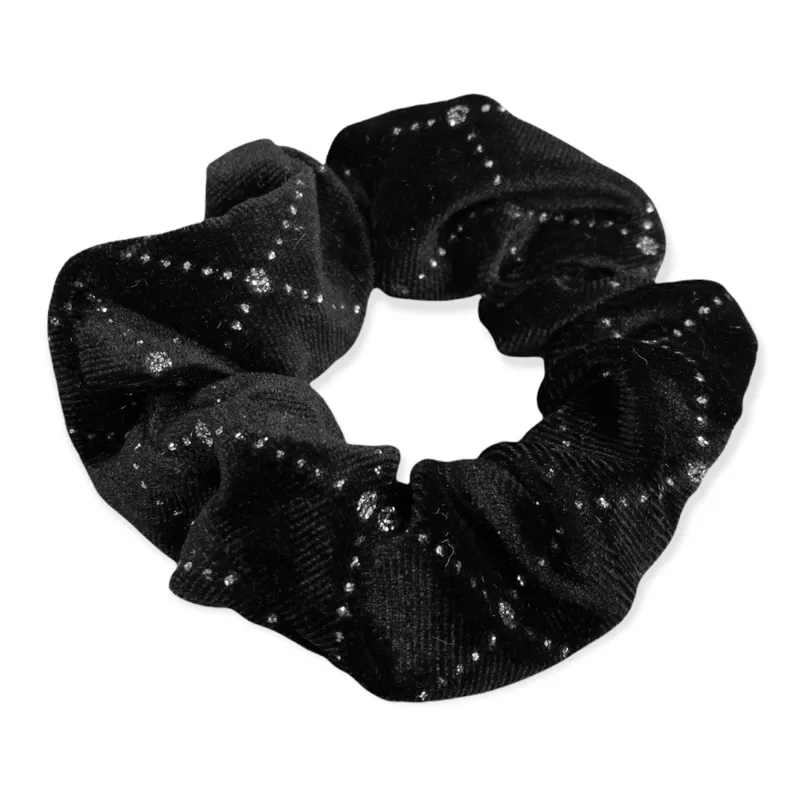 Equetech Solitaire Velvet Hair Scrunchie - Black-1