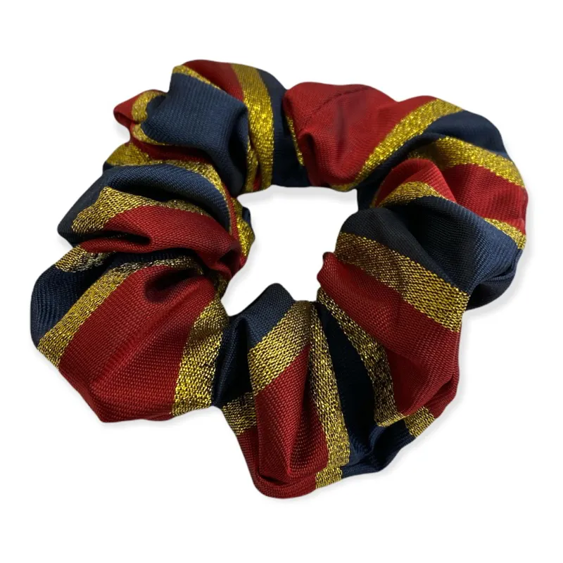 Equetech Lurex Stripe Hair Scrunchie - Navy/Red/Gold