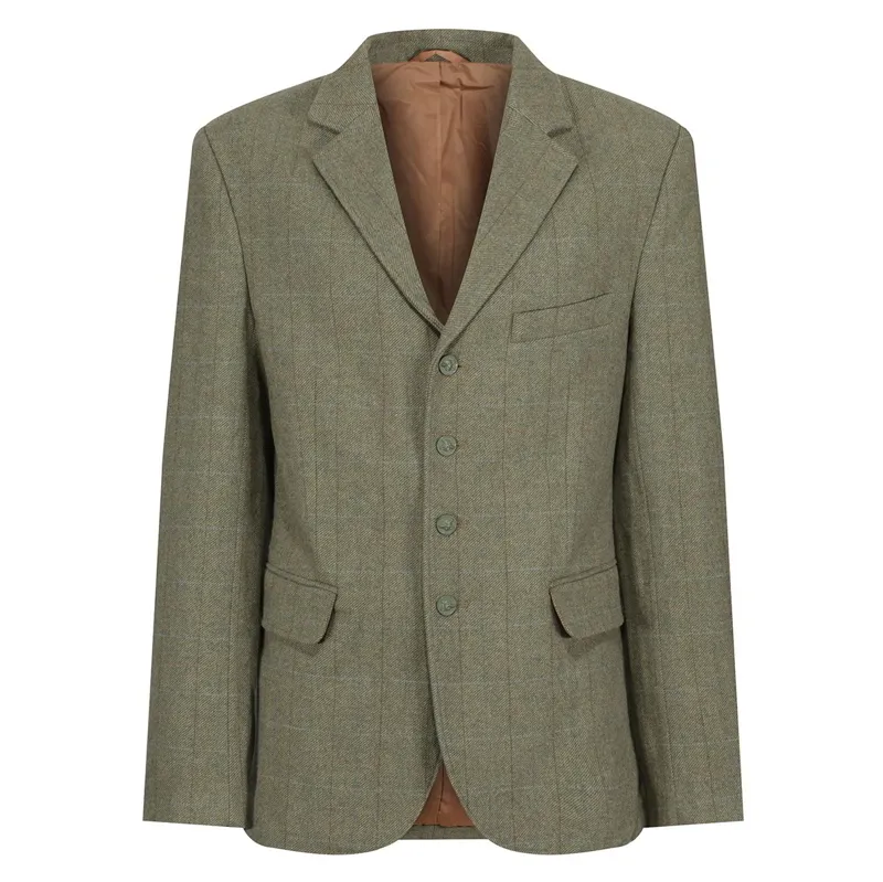 Equetech Thornborough Classic Tweed Junior Boys Show Coat - Green
