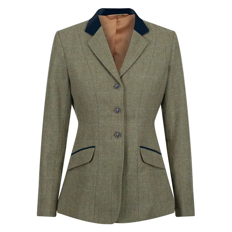 Equetech Thornborough Deluxe Tweed Womens Show Coat - Green