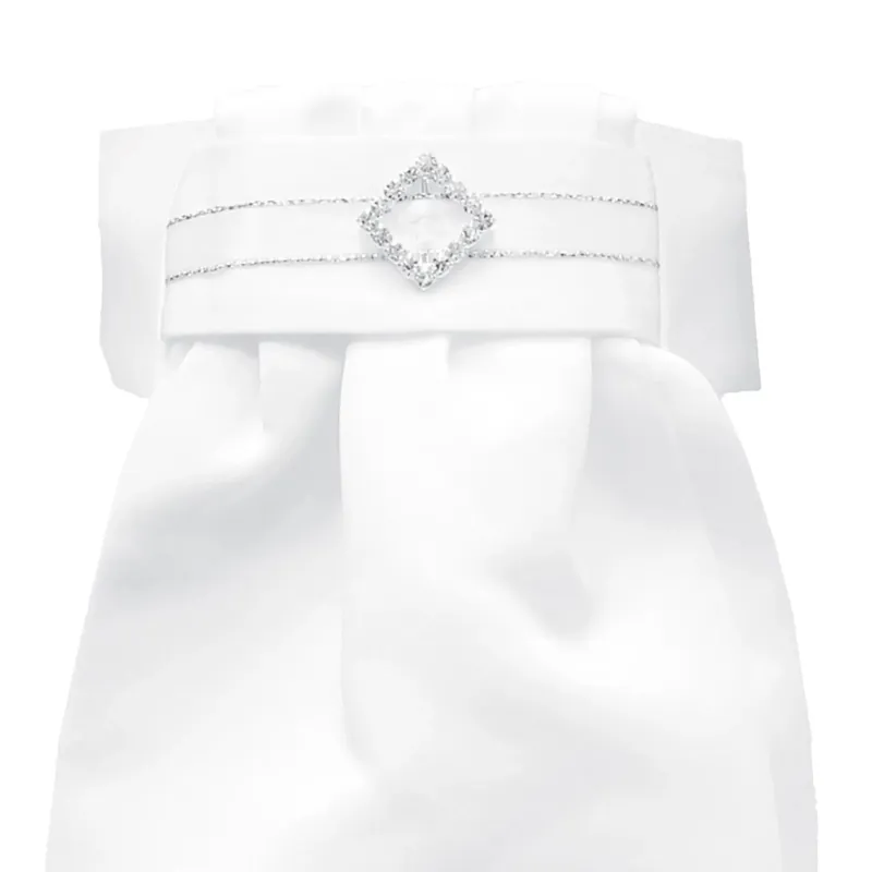 Equetech Deluxe Ready Tied Stock Tie - Diamante Diamond/White