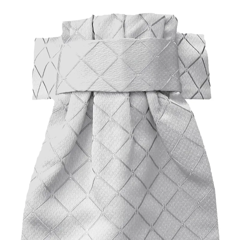 Equetech Deluxe Ready Tied Stock Tie - Diamond Jacquard/White/Silver