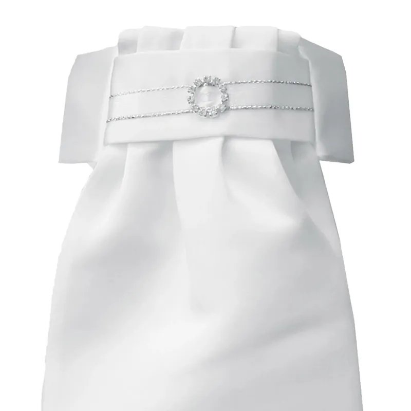 Equetech Deluxe Ready Tied Stock Tie Diamante Circle/White