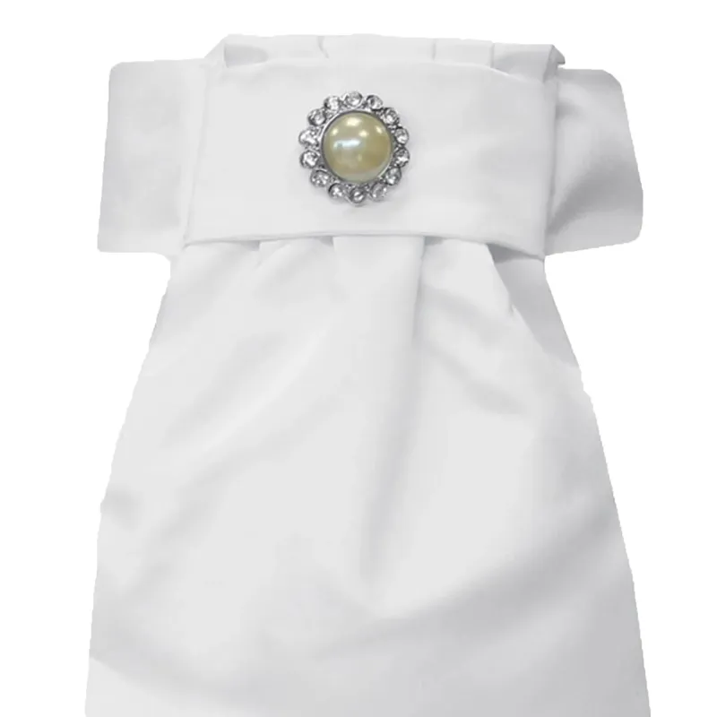 Equetech Deluxe Ready Tied Stock Tie Pearl/White
