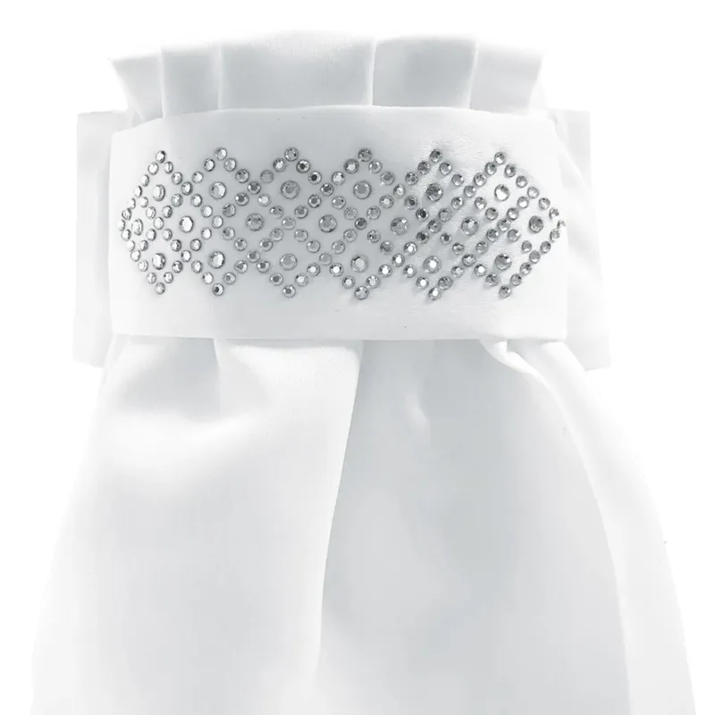 Equetech Deluxe Ready Tied Stock Tie - Solitaire/White