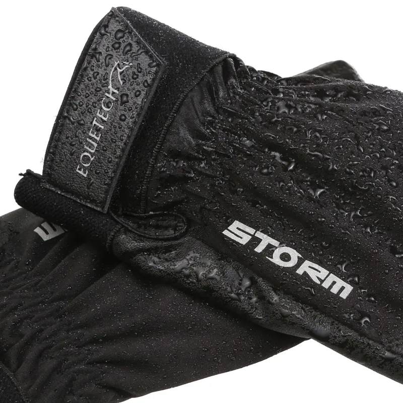 Equetech Storm Waterproof Adult Riding Gloves - Black-2