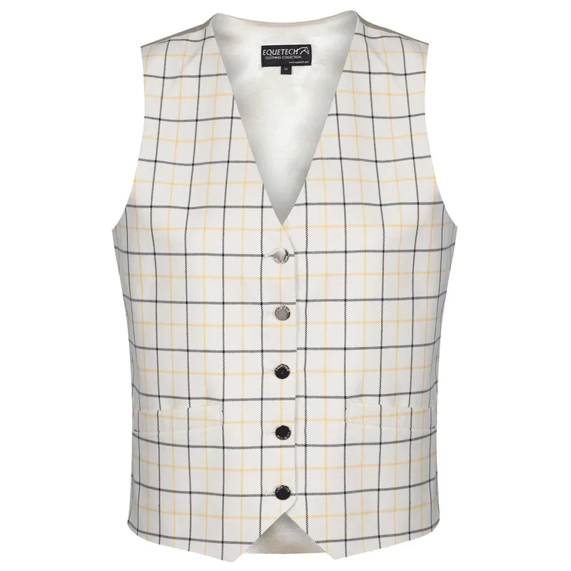 Equetech Tattersall Womens Show Vest - Gold/Black Check